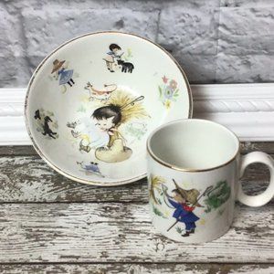 ARKLOW Child's Nursery Rhyme CUP & BOWL SET